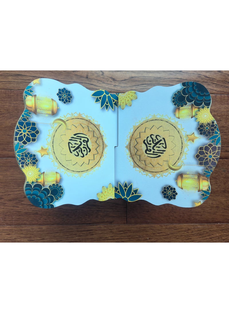 Fianser Ramadan Lantern (Fanoos) Pattern Quran Stand – Festive Wooden Rehal with Islamic Decals – Foldable Prayer Book Holder for Holiday Gift & Home Decor - Image 2