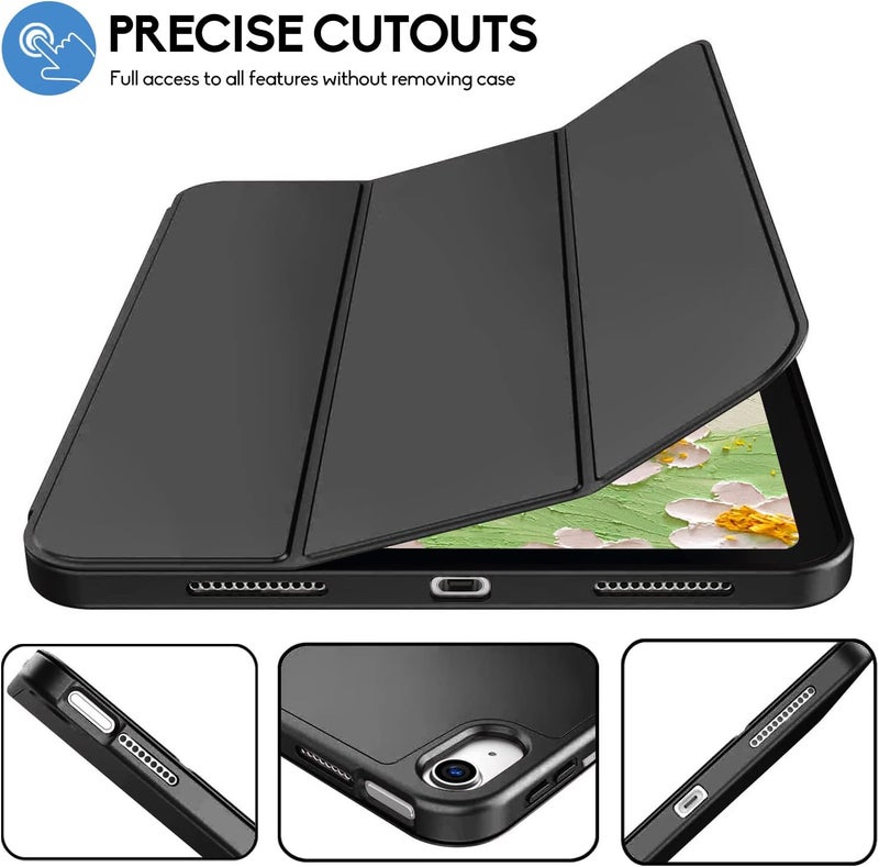 BluePeak iPad (A16) 11th Generation, iPad 10.9 Inch with Pencil Holder, Soft TPU Back Slim Smart Protective Trifold Stand Cover, Auto Wake/Sleep, Black - Image 5