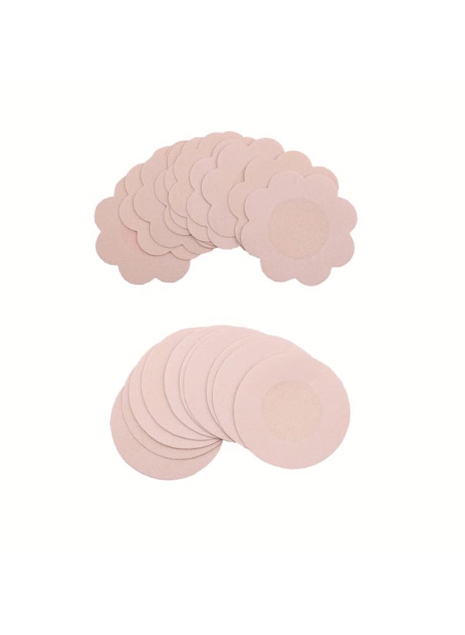 60 Pcs Skin Color Waterproof Disposable Nipple Covers Stickers, Invisible Breast Petal Pasties for Women Swimming Daily Wear - Image 1