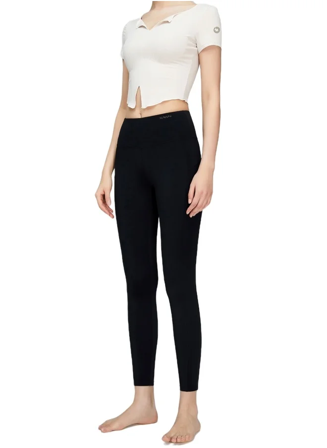 كون.يوغا Womens Mid Waist Contour Seamless Workout Sport Leggings Yoga Pants Tummy Control Running Pants