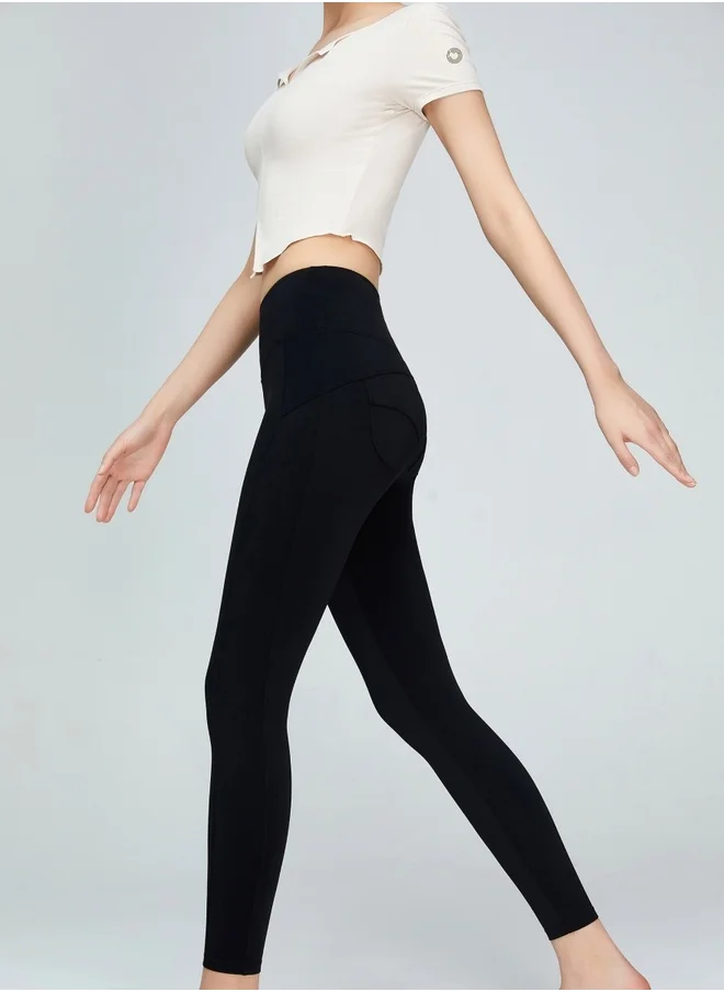 كون.يوغا Womens Mid Waist Contour Seamless Workout Sport Leggings Yoga Pants Tummy Control Running Pants