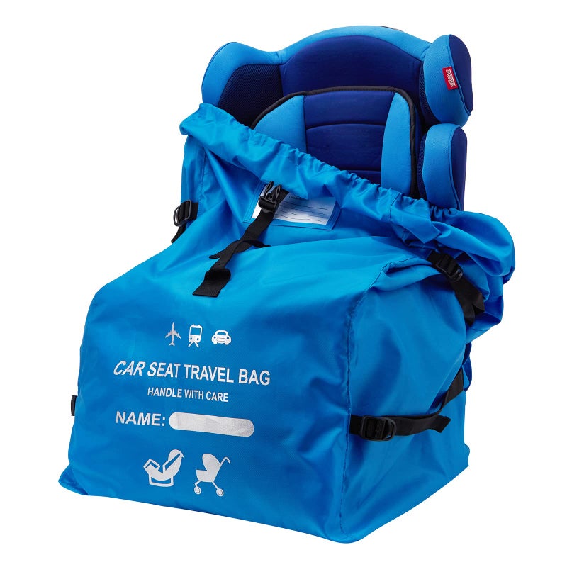 Clearworld Car Seat Travel Bag for Air Travel, Durable Gate Check Bag for Airport,Foldable Baby Stroller Travel Carry Bag, Fits Car Seats, Infant Carriers & Booster,Universal Size(Blue) - Image 1