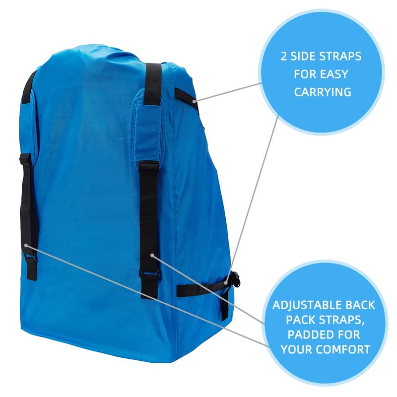 Clearworld Car Seat Travel Bag for Air Travel, Durable Gate Check Bag for Airport,Foldable Baby Stroller Travel Carry Bag, Fits Car Seats, Infant Carriers & Booster,Universal Size(Blue) - Image 5