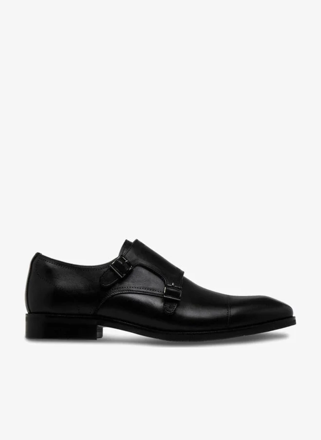 DUCHINI Black Men Slip-On Leather Monk Shoes for Men | Best Price UAE