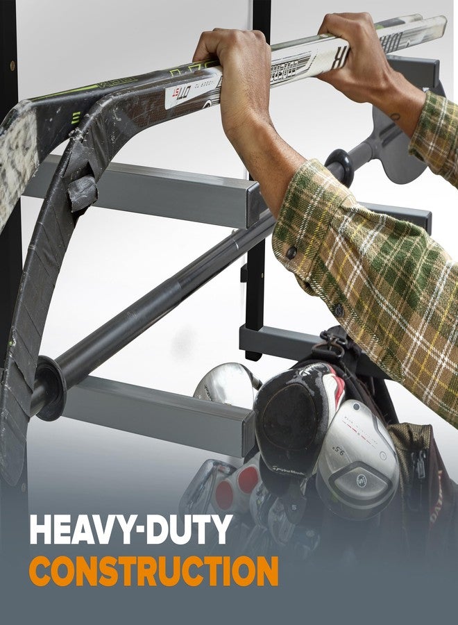 BORA Wood Organizer and Lumber Storage Metal Rack with 4-level Wall Mount - Indoor and Outdoor Use, Black & Gray - PBR-004B - Image 4