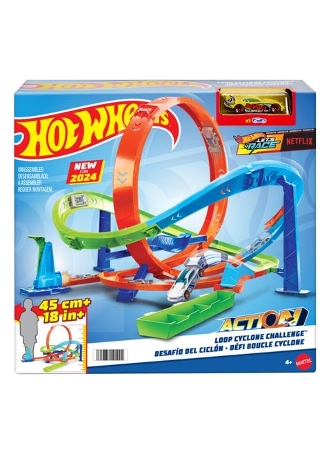 BIN MATTEL HOT WHEELS ACTION LOOP CYCLONE CHALLENGE TRACK SET