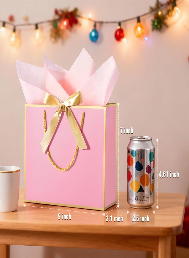 DOYIDE 30 Pcs Thank You Gift Bags with Tissue Paper, 9x7x3.1in Paper Gift Bags with Handles, Gift Wrap Bags with Bow Ribbon for Wedding Birthday Baby Shower Bridesmaid Party - Image 2