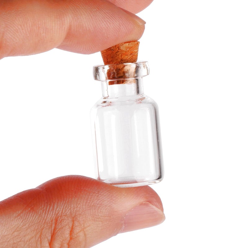 MaxMau 100 pcs 2ml Mini Tiny Clear Glass Jars with Cork Stoppers Small Glass Bottles Tiny Vials for Arts Crafts DIY Projects Wedding Party Favors - Image 5