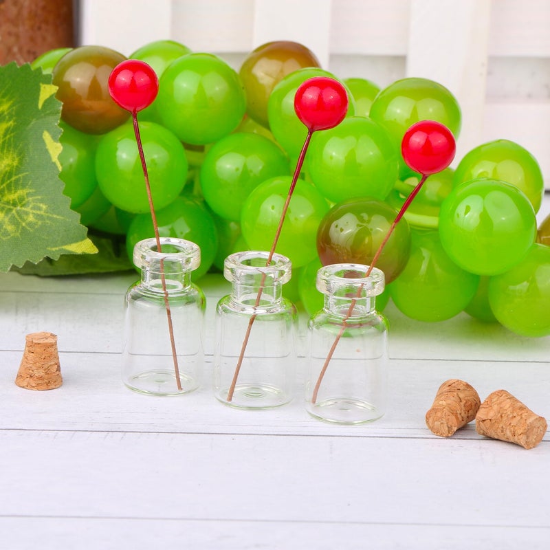 MaxMau 100 pcs 2ml Mini Tiny Clear Glass Jars with Cork Stoppers Small Glass Bottles Tiny Vials for Arts Crafts DIY Projects Wedding Party Favors - Image 4