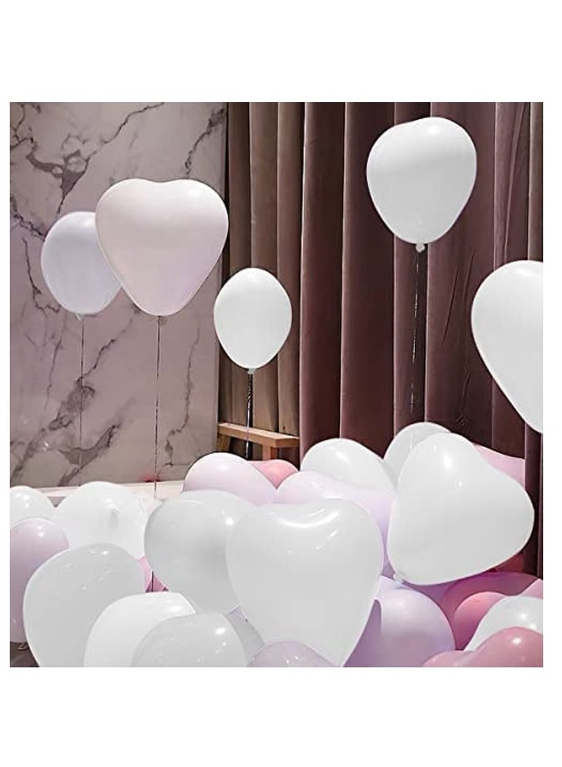 JOLLITY LLC Heart Shape 10 Inch Colorful Baby Shower Wedding Birthday Engagement Party Supplies Latex Balloons White (40pcs) - Image 2