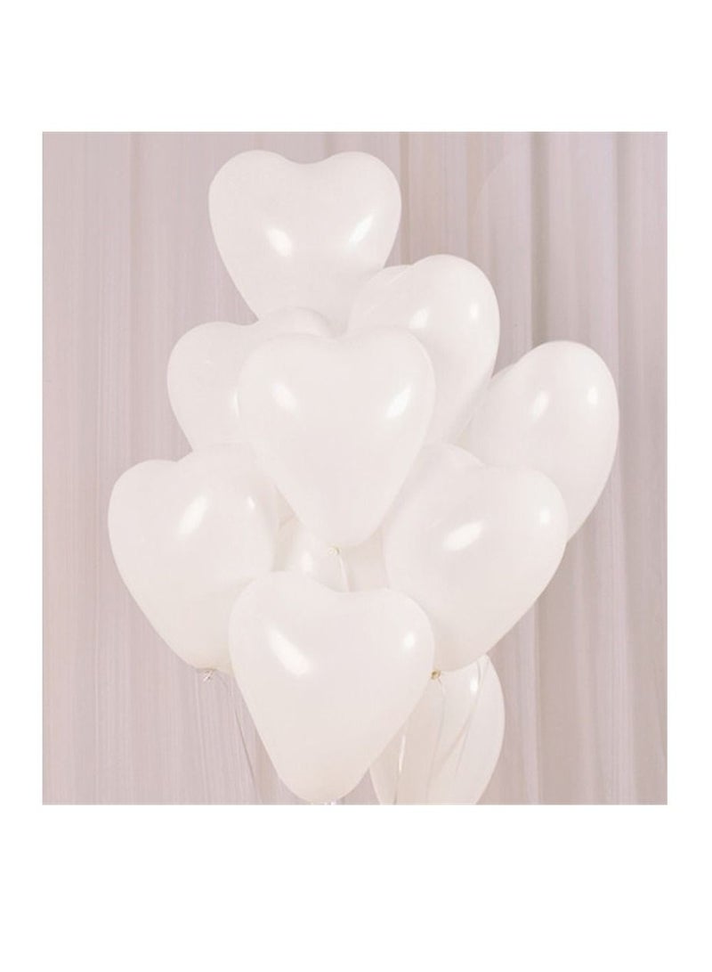 JOLLITY LLC Heart Shape 10 Inch Colorful Baby Shower Wedding Birthday Engagement Party Supplies Latex Balloons White (40pcs) - Image 3
