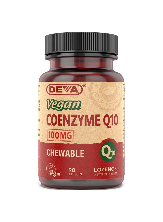 Deva Nutrition Vegan Vitamins Coenzyme Q10 100mg - Potent & Affordable in One Bottle - Chewable, 90 Tablets, (Pack of 1) - Image 1