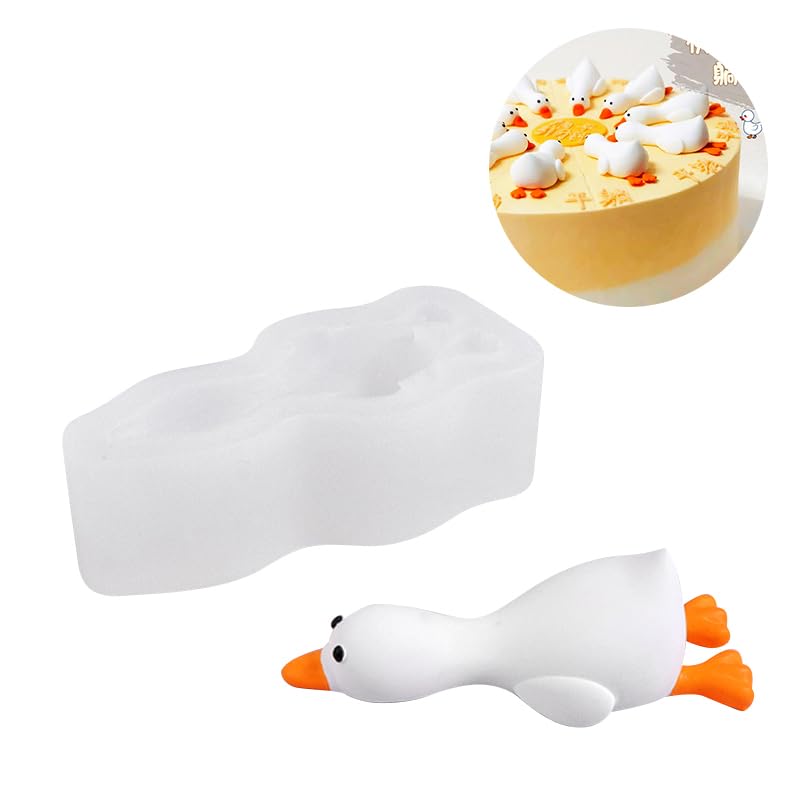 XMOX Lying Duck Silicone Mold, Ducks Chocolate Cake Mold for Candy Fondant Mousse Desserts, Ducking Candle Resin Mold for Soap Soy Wax DIY Handcraft - Image 4