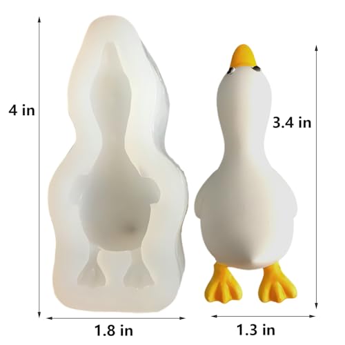 XMOX Lying Duck Silicone Mold, Ducks Chocolate Cake Mold for Candy Fondant Mousse Desserts, Ducking Candle Resin Mold for Soap Soy Wax DIY Handcraft - Image 2