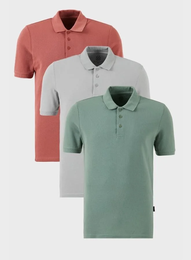 بوراتي تيشيرت رجالي بولو قطن من بوراتي عبوة من  قطع