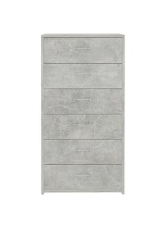 فيداكسل اللوحة الجانبية مع 6 أدراج خرسانية رمادية 50 × 34x96 سم خشب هندسي  - Image 2