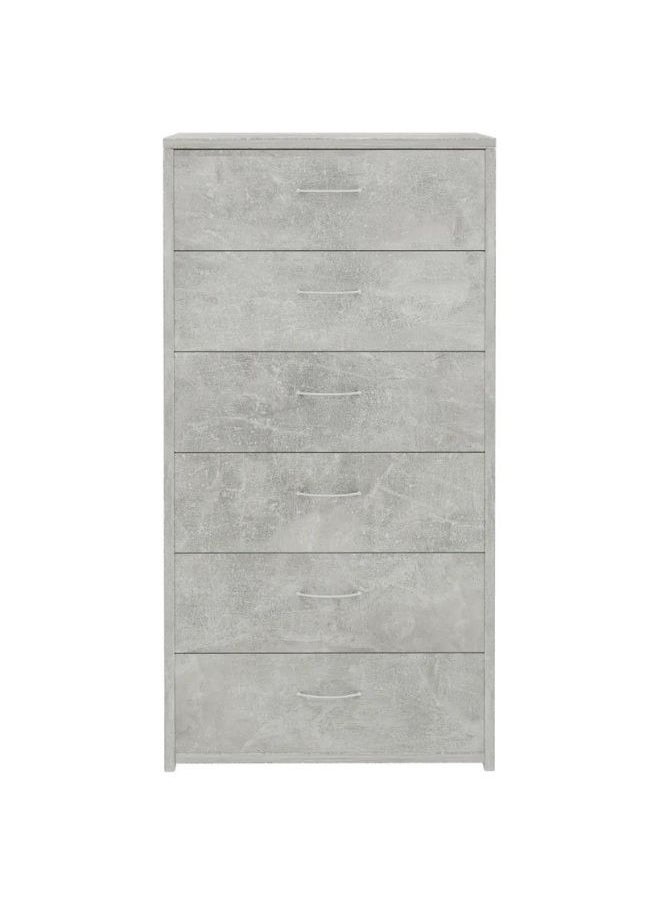 vidaxl vidaXL Sideboard with 6 Drawers Concrete Grey 50x34x96 cm Engineered Wood  - Image 2