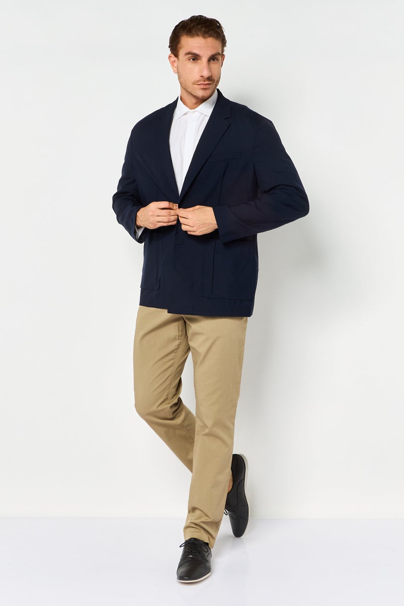 Selected Homme Men Regular Fit Plain Casual Blazer, Navy - Image 2