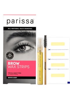 Parissa Eyebrow Wax Strips - All Natural, Biodegradable, Fragrance-Free for Easy Brow Shaping - Gentle on Sensitive Skin - 32 Count (16 x 2) + Post-Wax Ultra Soothe Oil