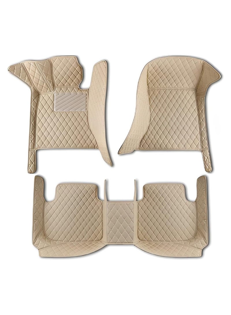 وينكا سجادات أرضية السيارة متوافقة مع تويوتا كورولا 2019-2024 جلد PVC غير قابل للانزلاق متوفر لون الطقس (بيج) - Image 1