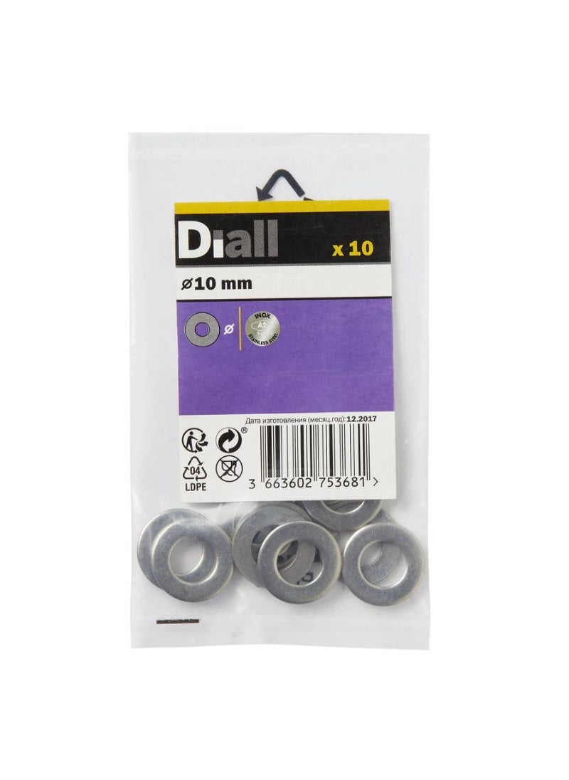 Generic - Stainless Steel Medium Flat Washer Pack M10 10 Piece - Image 1
