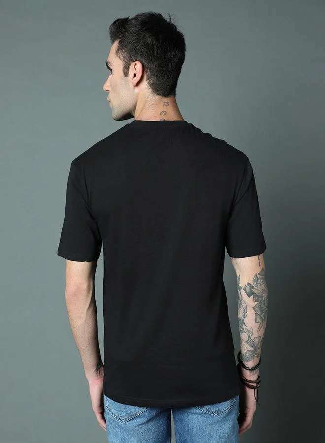 HIGH STAR HIGH STAR Solid Regular Fit Round Neck T-Shirt