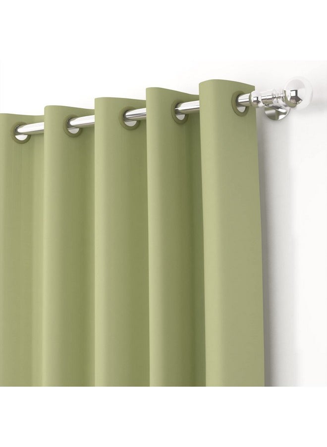 Story@Home Story@Home Blackout Door Curtains 7 Feet Set of 3 | Plain Printed | 71% Room Darkening | Thermal Insulated Curtains | Curtain for Living Room | (116 x 215 cm, Light Green) | Perfect for Home Decor  - Image 3