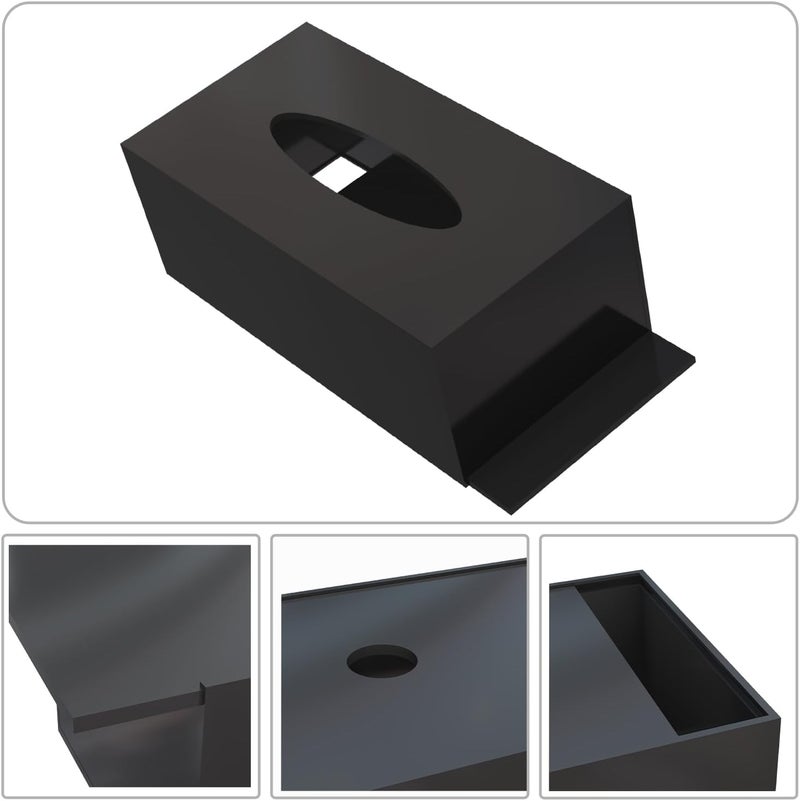 PITBVO Acrylic Tissue Box Holder, Rectangular Black 5mm Thicker Tissue Box Cover, Table Dryer Sheet Dispenser for Car, Bathroom, Bedroom, Kitchen, Office, Living Room, Counter - Image 4