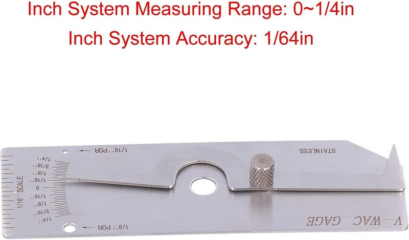 LiebeWH Single Welding Stainless Steel Undercut Inch Inspection with Clear Scale Weld Measuring Tool (Inch) - Image 2