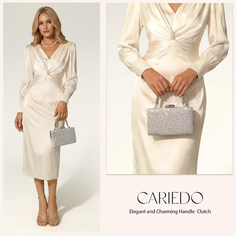CARIEDO Women's Evening Bag Elegant Clutch Sophisticated Diamond Handbag Prom Wedding Party - Image 2