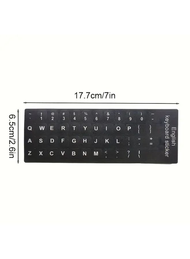5 Pcs Black And White Letter Keyboard Stickers Keycap Wear Repair Stickers Universal English Letter Stickers For Desktop Computer Keyboards Computer Keyboard Labels Letter Key Decals Minimalist - Image 3