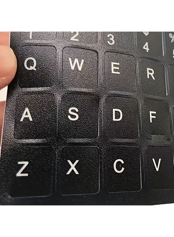 5 Pcs Black And White Letter Keyboard Stickers Keycap Wear Repair Stickers Universal English Letter Stickers For Desktop Computer Keyboards Computer Keyboard Labels Letter Key Decals Minimalist - Image 4