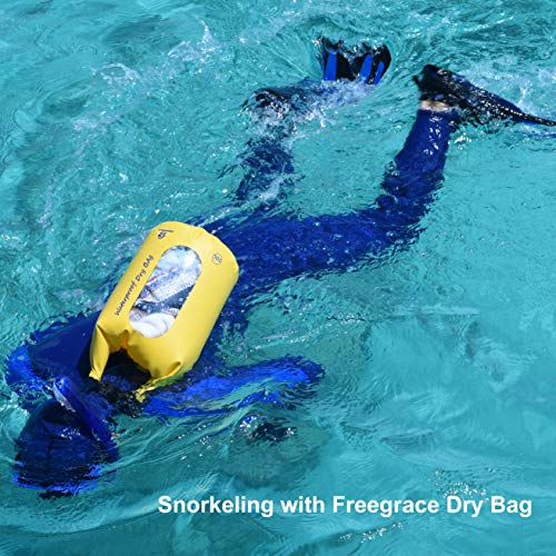Freegrace Waterproof Dry Bags Set of 3 Dry Bag with 2 Zip Lock Seals & Detachable Shoulder Strap, Waist Pouch & Phone Case - Can Be Submerged Into Water - for Swimming (Black(Window), 20L) - Image 5