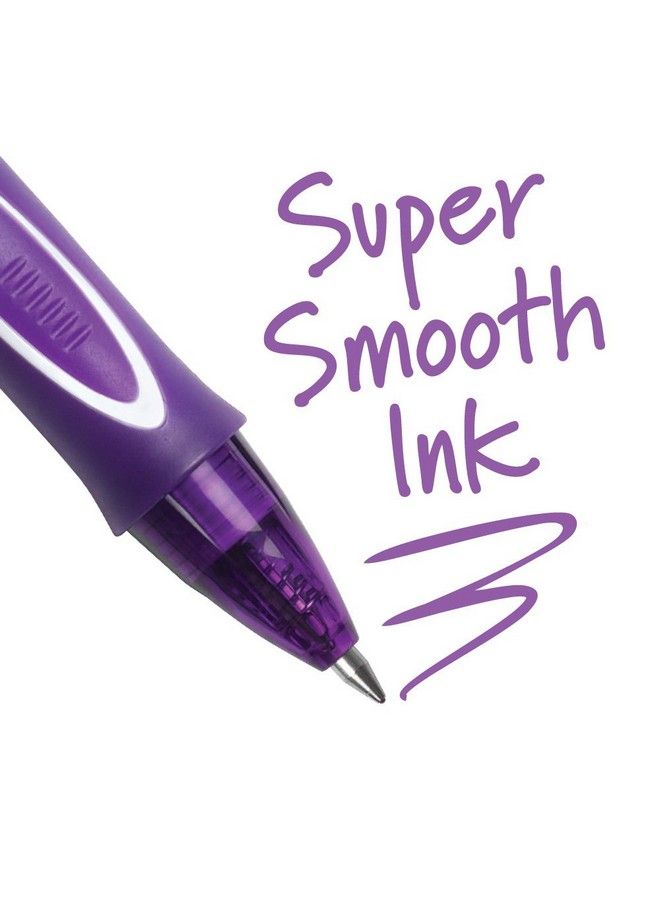 Bic أقلام جيلوسيتي السريعة الجفاف القابلة للسحب بنقطة متوسطة (0.7 مم) مجموعة 4 أقلام جيل ملونة مع مقبض كامل الطول - Image 4