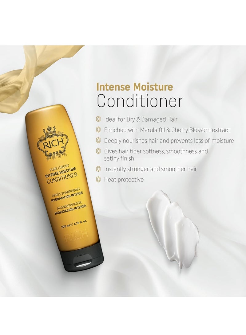 RICH RICH Moisture Conditioner for Damaged & Dry Hair - Moisturizing & Smoothing, Anti-frizz, Prevents Split Ends - Marula Oil & Cherry Blossom Extract - 6.75 oz - Image 2