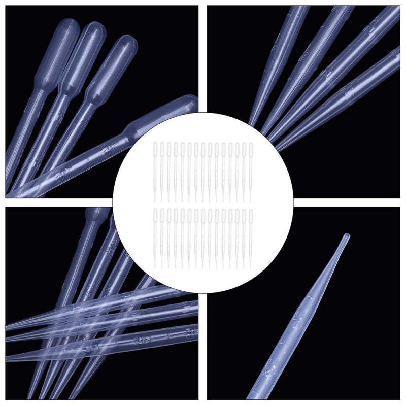 300pcs Disposable Plastic Droppers Graduated 3ml Pipettes Transfer Pipettes for Laboratory Essential Oils and Makeup Use - Image 3