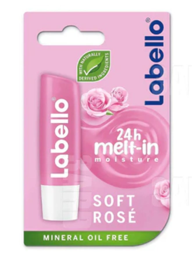 24H Melt-In Soft Rose Moisturizing Lip Balm - mineral oil free