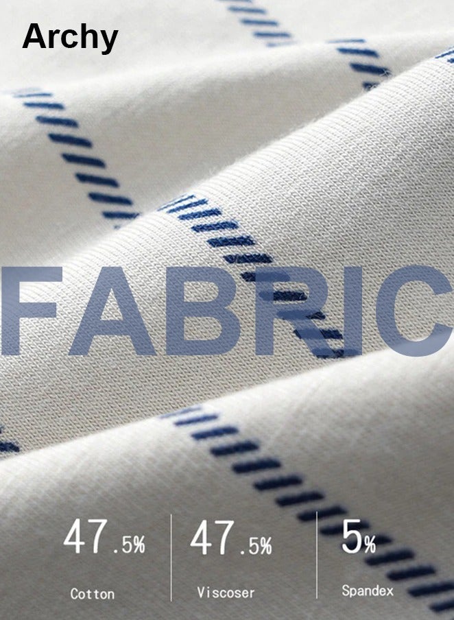 Archy 4 Pack Men's Striped Cotton Blend Trunks Big Size Striped Underwear Underpants Boys Panties Undies Large Boxer Oversize Shorts Knickers  Men's Slim Breathable Stretch Modal Slim Adults Boxer Brief - Image 5