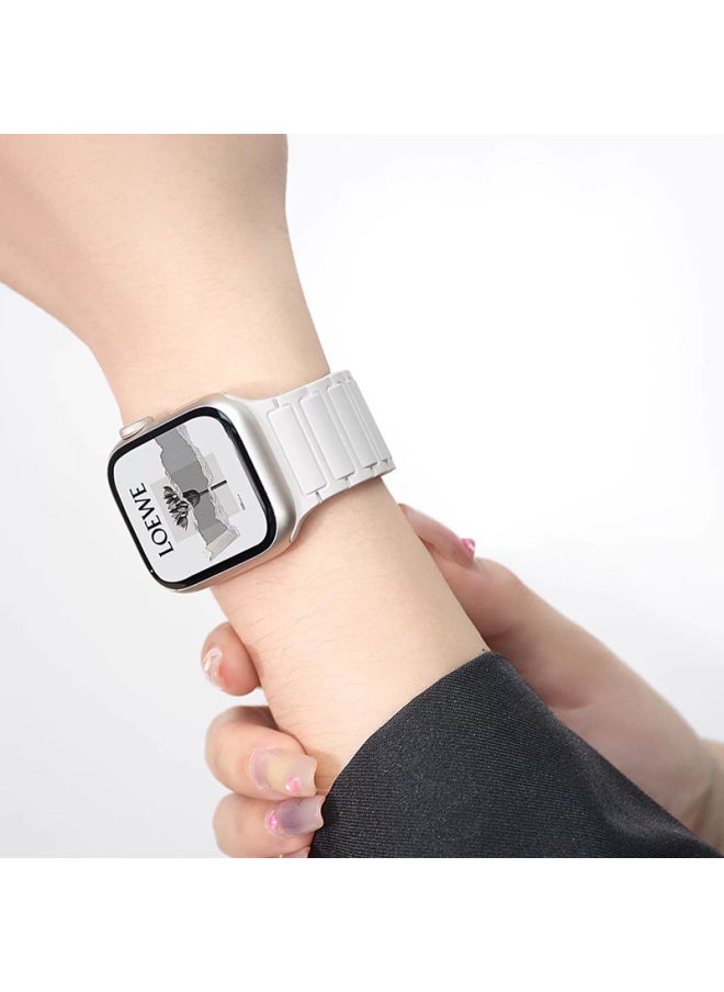 Suitable For Iwatch Watch Strap 1-8 Generation/S9 Universal Free Adjustment Two-color Magnetic For AppleSilicone Strap-Color:Wine Red-Specifications:38/40/41/10 Generations 42mm Universal