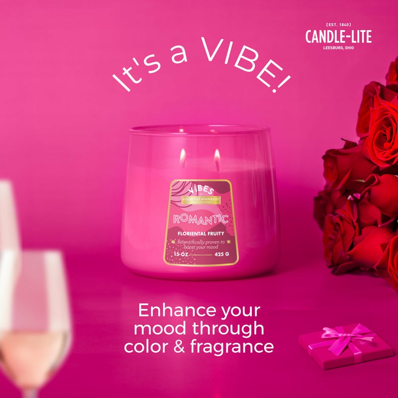 Essential Elements Candle-Lite Vibes Floriental Fruity Mood-Enhancing Scented Candles, 15 oz Jar, Aromatherapy, Proudly Poured in The USA, 2-Wick, 86 Hours Burn Time, Perfect Relaxation Gift - Image 5