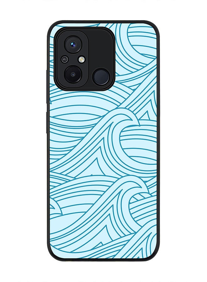 Stylizedd Rugged Black edge case for Xiaomi Redmi 12C 4G, Slim fit Soft Case Flexible Rubber Edges Anti Drop TPU Gel Thin Cover -  Rough Seas - Image 1