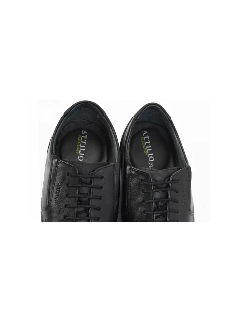 ATTILIO Men's Hush Lace up Derby Comfort Black Leather Work Office Formal Occasion Party Casual Wear Italian Design Premium Shoes