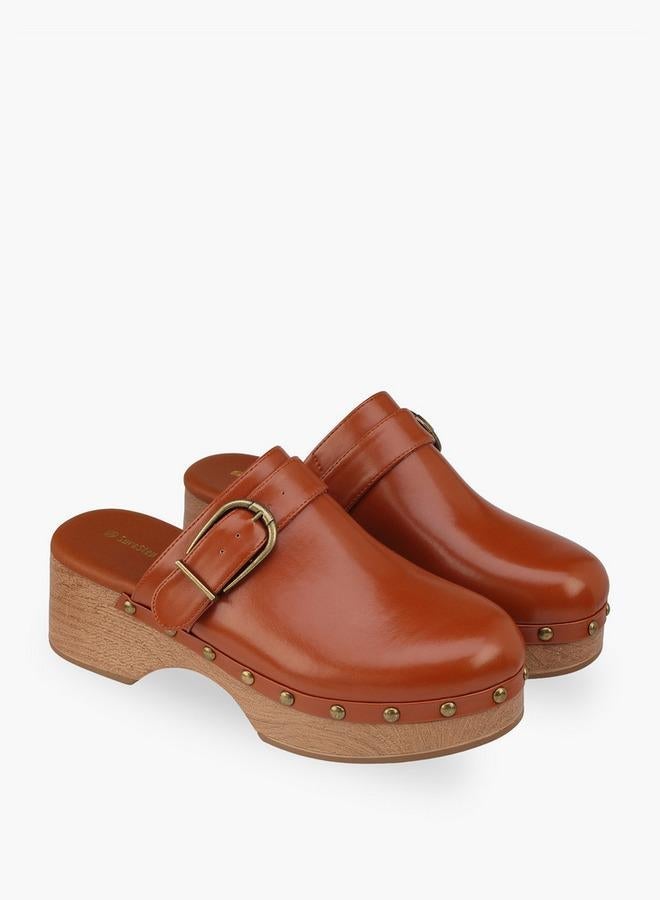 Surestep Women Buckle Detail Block Heel Mules - Image 3