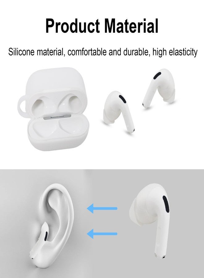 Adhiper 3 أزواج من نصائح الأذن خطافات الأذن لسماعات AirPods 4 سماعات أذن مانعة للضوضاء [غطاء علبة سماعات مضاف] خطافات أذن مضادة للانزلاق ملحقات سماعات الأذن (أبيض) - Image 4