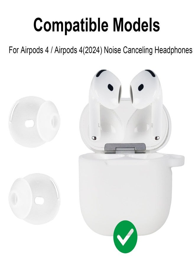 Adhiper 3 أزواج من نصائح الأذن خطافات الأذن لسماعات AirPods 4 سماعات أذن مانعة للضوضاء [غطاء علبة سماعات مضاف] خطافات أذن مضادة للانزلاق ملحقات سماعات الأذن (أبيض) - Image 2