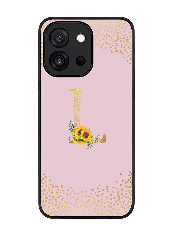 Stylizedd For OnePlus 13s / 13T Case,Slim fit Camera Protection, Shockproof Thin Phone cover  - Custom Floral Monogram - L  (Pink )