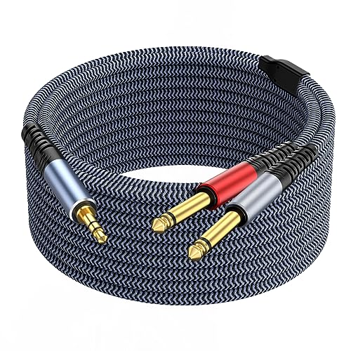 TAISUSAN 1/8 Stereo to Dual 1/4 Mono Cable 10ft, 3.5mm to Dual 1/4 Cable, 1/8 inch TRS Stereo to Dual 1/4 inch TRS Splitter - Image 1