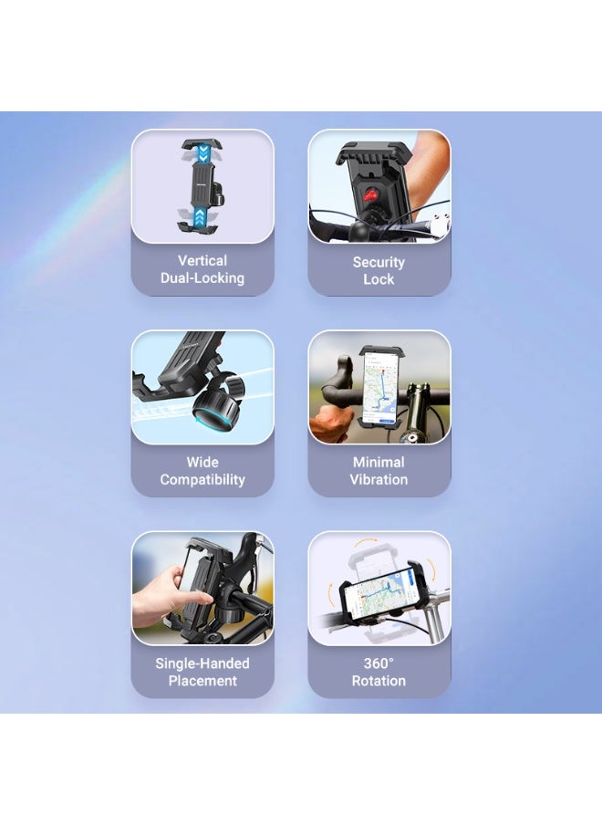 فينشن حامل هاتف للدراجة VENTION Quick Lock مع مقبض أسود مربع من نوع ABS رقم الموديل KSFB0  - Image 3