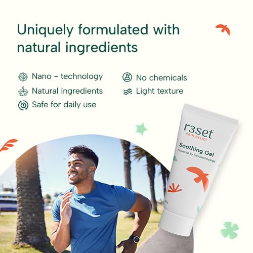 R3SET Soothing Pain Relief Gel | Instant Relief for Neck Pain, Back Pain & Muscle Cramps | Diclofenac-Free Gel | Wintergreen, Menthol, Nirgundi & Boswellia (Shallaki) | Non-Greasy, Fast Absorbing - 50 g - Image 3
