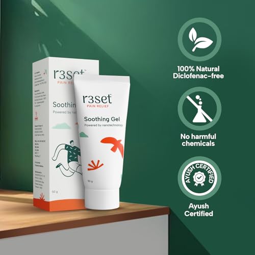 R3SET Soothing Pain Relief Gel | Instant Relief for Neck Pain, Back Pain & Muscle Cramps | Diclofenac-Free Gel | Wintergreen, Menthol, Nirgundi & Boswellia (Shallaki) | Non-Greasy, Fast Absorbing - 50 g - Image 4